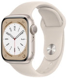 Apple Watch Series 8 45mm (GPS+CELLULAR) Starlight Aluminium Case with Starlight Sport Band- Size:M/S (MNVP3LL/A)