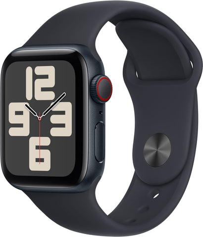 Apple Watch SE 2 (2023) 40mm (GPS + CELLULAR) - Midnight Aluminum - Midnight Sport Band - Size:M/L - (MRG93LL/A | MRG93CL/A)