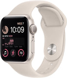 Apple Watch SE 2 (2022) 44mm (GPS+CELLULAR) Starlight Aluminum Case with Starlight Sport Band  - Size:M/L - (MNTX3LL/A/A)