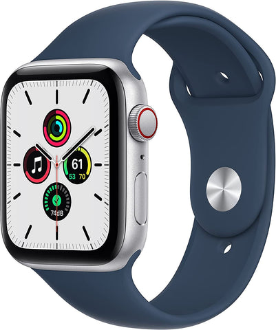 Apple Watch SE (GPS+Cellular) 44mm Silver Aluminum - Abyss Blue Sport Band (MKRJ3LL/A)