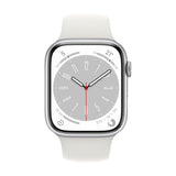 Apple Watch Series 8 (GPS) 41mm Silver Aluminum Case with White Sport Band - Size:M/S -  (MP6L3LL/A)