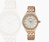Seiko with Swarovski® Crystals Quartz White Dial Ladies Watch SUR396
