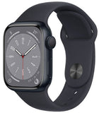 Apple Watch Series 8  (GPS) 41mm Midnight Aluminum Case with Midnight Sport Band - Size:M/L -  (MNU83LL/A)