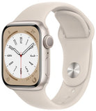 Apple Watch Series 8 (GPS) 45mm Starlight Aluminium Case with  Starlight Sport Band- Size:M/L -  (MNUQ3LL/A)