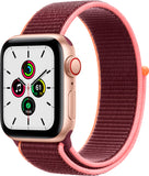 Apple Watch SE (GPS + Cellular) 40mm Gold Aluminum Case with Plum Sport Band