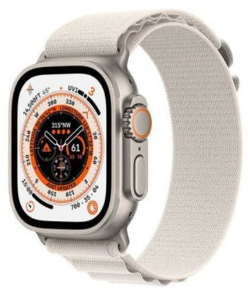 Apple Watch Ultra 49mm (GPS+CELLULAR) Titanium Case with Starlight Alpine Loop Band (MQF03LL/A)