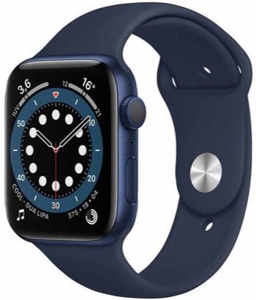 Apple Watch Series 6 ( GPS )  44mm Blue Aluminum Case Deep Navy Sport Band (M00J3)