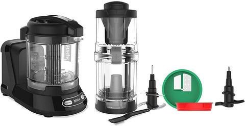 Ninja Food Processor with 400-Watt Base, 32-Ounce Precision Processor Bowl and Spiralizer for Chopping, Mixing, Pureeing, and Dough , Black (NN310QMM)