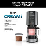 Ninja NC301 CREAMi Ice Cream Maker, for Gelato, Mix-ins, Milkshakes, Sorbet, Smoothie Bowls & More, 7 One-Touch Programs, with (2) Pint Containers & Lids, Compact Size, Perfect for Kids, (NC301)