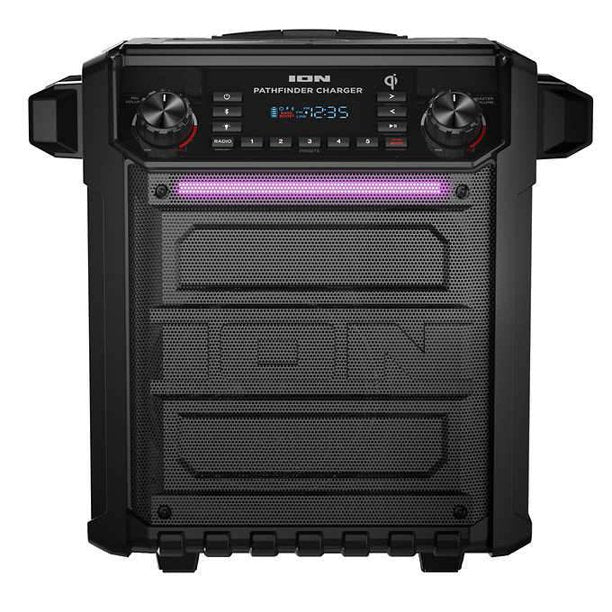 ION Pathfinder Charger, Bluetooth Portable Speaker with Wireless Qi Ch