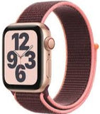 Apple Watch SE (GPS + Cellular) 40mm Gold Aluminum Case with Plum Sand Sport Band