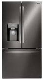LG 36 in. Black Stainless-steel 27.9 cu. ft. French Door Refrigerator with Slim SpacePlus Ice System (LFXS28968D)