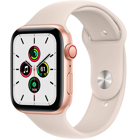 Apple Watch SE (GPS+Cellular) 44mm - Gold Case Case withStarlight Sport Band  -MKRP3LL/A