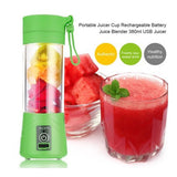 Mini Portable Blender USB Rechargeable Fruit Mixer Juicer 380mL Bottle - Green