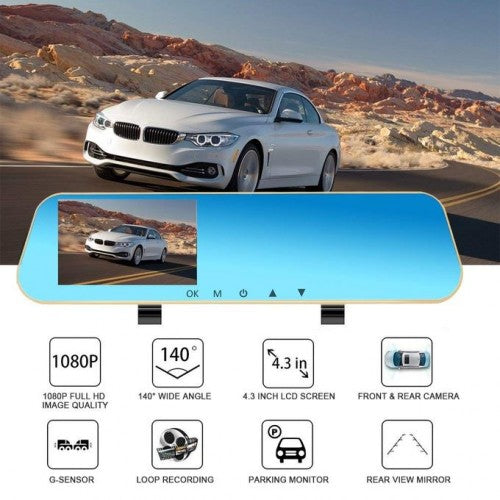 Full HD 1080p Dashcam with 4.3