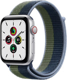 Apple Watch SE 44mm (GPS+CELLULAR) Silver Aluminum - Abyss Blue/Moss Green Sport Loop (MKRM3LL/A)