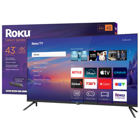 Roku Select Series 43" 4K UHD HDR10+ LED Dolby Audio Roku OS Smart TV (43R4C5CA)