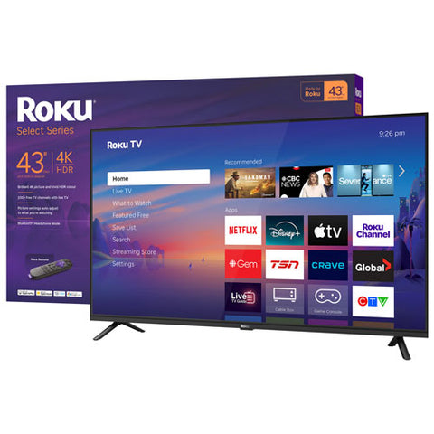 Roku 43" R4 Select Series 4K UHD HDR10 LED Roku OS Smart TV (43R4E5CA)