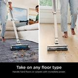 Shark WS640AE WANDVAC System, Ultra-Light Powerful Cordless Stick Vacuum with HEPA Self-Empty Base, Anti-Allergen Complete Seal, Self-Cleaning Brushroll & Duster Crevice Tool, White/Blue