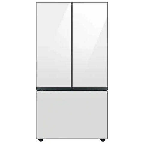 Samsung - BESPOKE 30 cu. ft. French Door Smart Refrigerator with AutoFill Water Pitcher (RF30BB620012) - White Glass