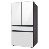 Samsung - BESPOKE 29 cu. ft. 4-Door French Door Smart Refrigerator with Beverage Center (RF29BB860012) - White Glass