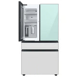 Samsung - BESPOKE 29 cu. ft 4-Door French Door Smart Refrigerator with Beverage Center (RF29BB86004M) - Morning Blue Glass