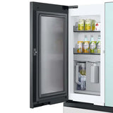 Samsung - BESPOKE 29 cu. ft 4-Door French Door Smart Refrigerator with Beverage Center (RF29BB86004M) - Morning Blue Glass