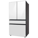 Samsung - BESPOKE 23 cu. ft. 4-Door French Door Counter Depth Smart Refrigerator with Beverage Center (RF23BB860012) - White Glass