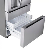 LG - Counter-Depth MAX 24.5 Cu. Ft. 4-Door French Door Smart Refrigerator with Full-Convert Drawer (LF25G8330S) - Stainless Steel