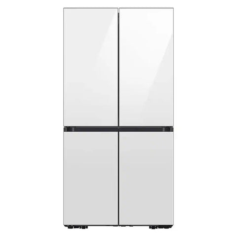 Samsung Bespoke 23 Cu. Ft. 4-Door Flex French Door Counter Depth Refrigerator with Beverage Center (RF23DB960012) - White Glass