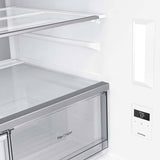 Samsung Bespoke 23 Cu. Ft. 4-Door Flex French Door Counter Depth Refrigerator with Beverage Center (RF23DB960012) - White Glass
