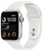 Apple Watch SE 2 (2022) 44mm (GPS) - Silver Aluminum Case with White Sport Band - Size:M/L - (MNTH3LL/A)