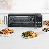 Ninja FT205CO Digital Air Fry Pro Countertop 10-in-1 Oven w/Extended Height, XL Capacity, Flip Up & Away Storage, with Air Fry Basket, Sheet Pan, Broil Rack, Wire Rack & Crumb Tray, Silver