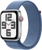 Apple Watch SE 2 (2023) 44mm (GPS+CELLULAR) - Silver Aluminum Case with Storm Blue Sport Loop - Size:One Size - (MRHL3LL/A)
