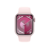 Apple Watch Series 9 (GPS) 45mm Pink Aluminum Case with Light Pink Sport Band -S/M (MR9G3LL/A)