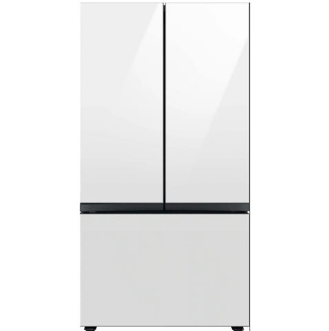 Samsung - BESPOKE 30 cu. ft. 3-Door French Door Smart Refrigerator with Beverage Center (RF30BB660012) - White Glass
