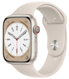 Apple Watch Series 8 (GPS+CELLULAR) 45mm Starlight Aluminium Case with  Starlight Sport Band- Size:M/L -  (MNVQ3LL/A)