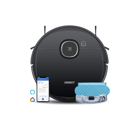 ECOVACS DEEBOT OZMO 920 2in1 Mopping Robotic Vacuum with Laser Navigation, No-Go Zones, Systematic Cleaning, Multi-Floor Mapping, Works with Alexa & App, Large, Black