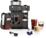 Ninja Espresso & Coffee Barista System, Single-Serve Coffee & Nespresso Capsule Compatible, 12-Cup Carafe, Built-in Frother, Black and Silver, CFN601