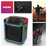 ION iPA125C Pathfinder 280 8-in. 120-Watt All-Weather Bluetooth Rechargeable Speaker with FM Radio and LED Lighting