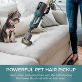 Shark HH202 Ultralight Corded Handheld Vacuum with Self-Cleaning Power Brush & Crevice Tool, Hypervelocity Suction & Removable Dust Cup, Perfect for Pets, Teal, 0.35 Qt
