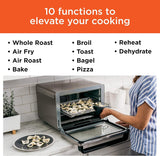 NINJA DT201 Foodi 10-in-1 XL Pro Air Fry Digital Countertop Convection Toaster Oven with Dehydrate and Reheat, 1800 Watts, Stainless Steel Finish