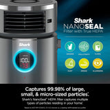 Shark HC452 3-in-1 Air Purifier, Heater & Fan with NanoSeal HEPA, Cleansense IQ, Odor Lock, for 500 Sq. Ft, Captures 99.98% of Particles, Dust, Allergens & Smoke, 0.1–0.2 Microns, Grey