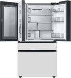 Samsung - BESPOKE 23 cu. ft. 4-Door French Door Counter Depth Smart Refrigerator with Beverage Center (RF23BB860012) - White Glass