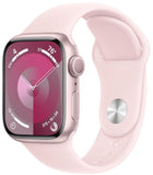 Apple Watch Series 9 (GPS) 45mm Pink Aluminum Case with Light Pink Sport Band - L/M (MR9H3LL/A)