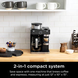 Ninja Espresso & Coffee Barista System, Single-Serve Coffee & Nespresso Capsule Compatible, 12-Cup Carafe, Built-in Frother, Black and Silver, CFN601