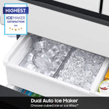 Samsung - BESPOKE 29 cu. ft. 4-Door French Door Smart Refrigerator with Beverage Center (RF29BB860012) - White Glass