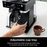 Ninja Espresso & Coffee Barista System, Single-Serve Coffee & Nespresso Capsule Compatible, 12-Cup Carafe, Built-in Frother, Black and Silver, CFN601