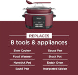 Ninja MC1000 Foodi PossibleCooker 8.5 Quart Multi-Cooker, with 4-in-1 Slow Cooker, Dutch Oven & More, Glass Lid & Integrated Spoon, Nonstick, Oven Safe Pot to 500°F