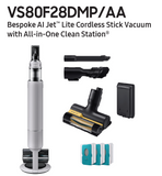 Samsung Bespoke AI Jet Lite Cordless Stick Vacuum for Multi-Surface with 280AW Suction, All-in-One Clean Station, HEPA - Pebble Gray